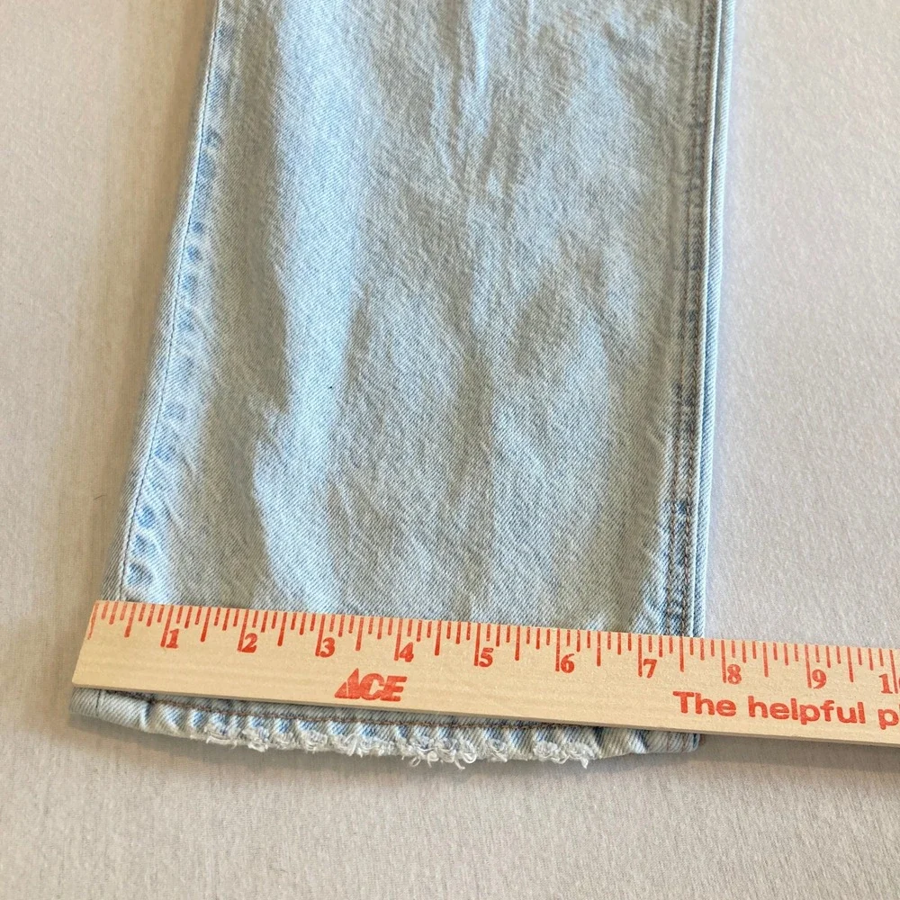 American Eagle Jeans Women 10 (29x31) Highest Rise Baggy Straight Light Wash
